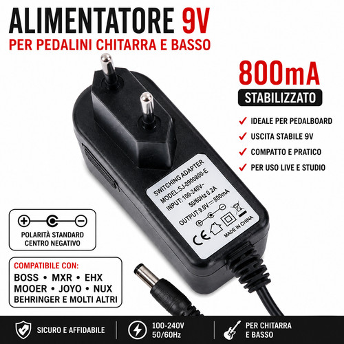 Alimentatore per pedalini - alimentatore, 9v