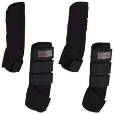 Kerbl 4x Paranocche Cavalli Neri Protezioni Paratendini Paraglomi Equitazione