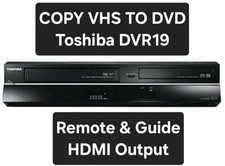 Toshiba DVR19 VHS registratore DVD copia HDMI da VHS a DVD nuovo telecomando e guida alla configurazione
