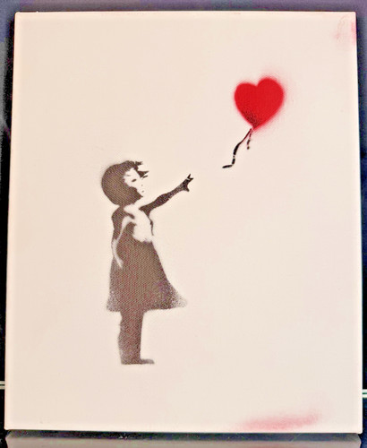 Biglietto banksy ragazza con - banksy,