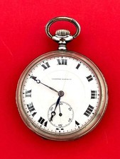 Tavannes 1910s Niello enamel case silver pocket watch exc+++