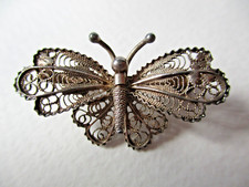 Argento 800 antica spilla a forma di farfalla in filigrana g 3,3 n. 2