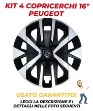 COPRICERCHI PEUGEOT 208 16" R16 COPPE RUOTE ORIGINALI SET 4 PEZZI USATI