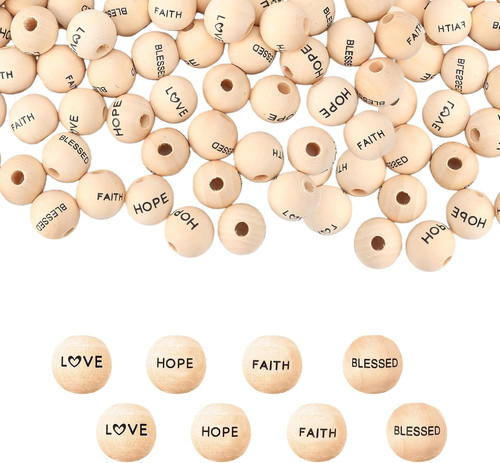 100pcs perline legno - 100pcs, in