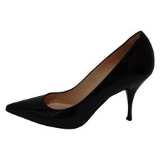Scarpe Christian Louboutin decolte tacco EU 36 US 6 vernice pelle nera...