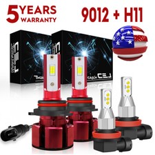4x 9012 H11 LED Headlight +