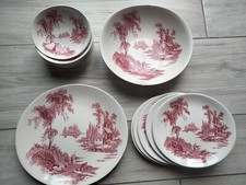 SET DI PIATTI PER DOLCI JOHNSON BROS THE OLD MILL MADE IN ENGLAND VINTAGE DESSER