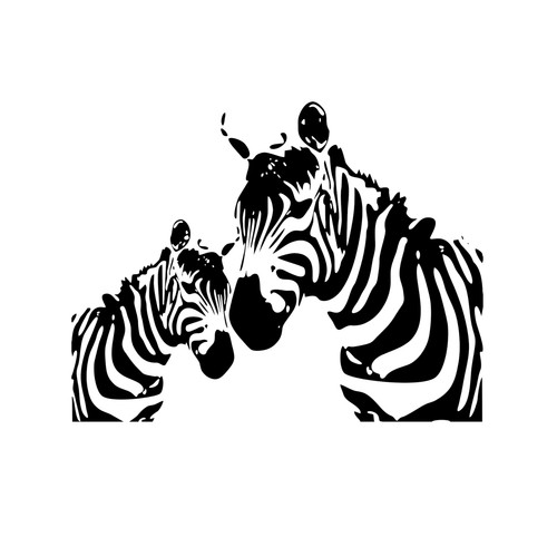 Adesivo murale zebra duo - murale,