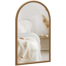 HOMCOM Specchio da Camera ad Arco 110x65cm con Cornice in Legno Marrone Scuro