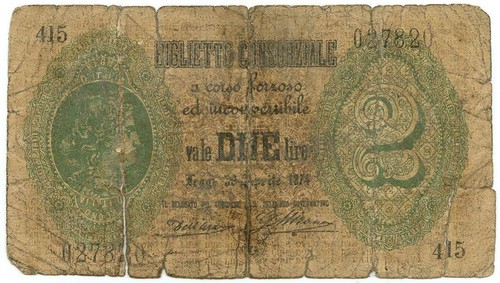 Lire falso epoca biglietto - 2, d'epoca