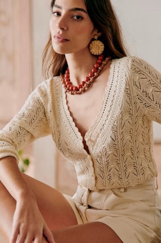 Sezane pointelle saja cardigan - sezane,