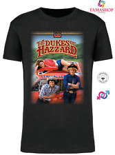 MAGLIETTA T-SHIRT NERA HAZZARD THE DUKES GENERALE LEE FILM MOVIE 80s
