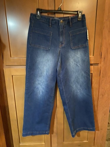 Jeans crop gamba larga