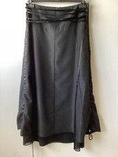 gonna lunga nera con tulle effetto satinato Promod, tg.44 forma ad A con lacci