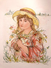 Edna hibel tina litografia - hibel,, tina,
