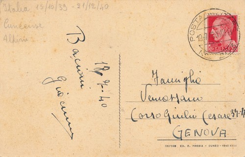 Italia 1940 cartolina valle - italia,