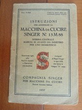 Libretto Istruzioni Macchina Da Cucire SINGER 15M88 1937