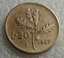 MONETA 20 LIRE RAMO DI QUERCIA