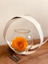 Sfera vetro con spirale metallo bianco oggetto design decorativo portacandela va