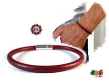 Bracciale in cuoio tondo Rosso