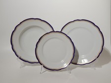 ANTICO SERVIZIO TAVOLA 15 PIATTI PORCELLANA BIANCA BLU E ORO EDELSTEIN BAVARIA