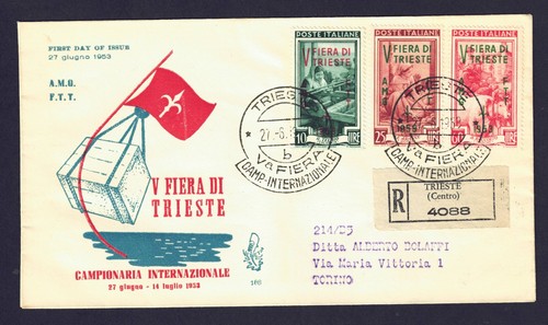 1953 fdc italia trieste zona - zona, a