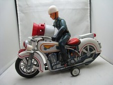 TM MODERN TOYS MASUDAYA JAPAN MOTO POLICE con SIRENA