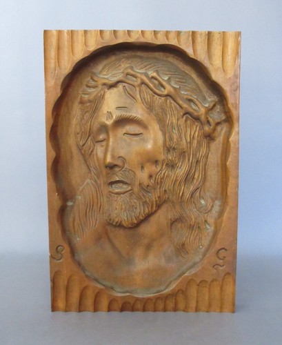 Scultura legno volto cristo - scultura,