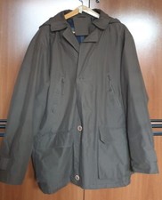 Giubbone marrone vintage imbottito con cappuccio.Fodera lana scozzese. Taglia XL