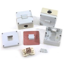 Antico Interruttore Luce Scatola da Parete a Levetta DDR Grigio 3 Connettori