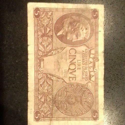 Banca italia banconota 5 - d’italia,