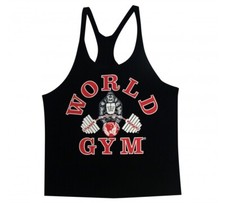 Canotta canotta World Gym stringata uomo logo gorilla canotta stringa - W300