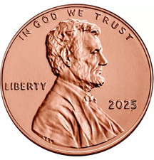 2025 PENNY ABRAHAM LINCOLN SCUDO PENNY CENT 1 MONETA US MINT BRILLANTE UNC