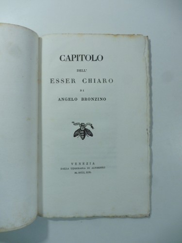 Capitolo dell esser chiaro - capitolo, dell'esser