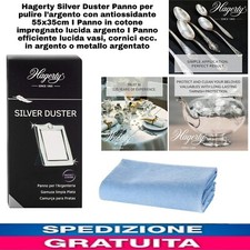Silver Duster Panno x Pulire L’Argento Con Antiossidante 55X35Cm,Panno in Cotone