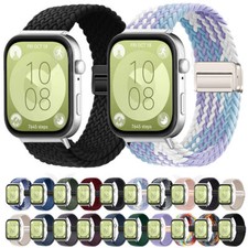 Per Huawei Watch Fit 3 Nylon Intrecciato Anello Cinturino Magnetico Ricambio Cinturino Orologio