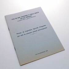 CASSA PER IL MEZZOGIORNO NORME DI CAPITOLATO TUBI CEMENTO ANNI '60 L1314S15