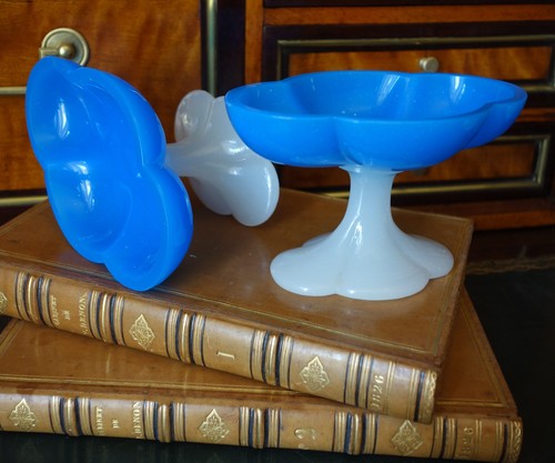 Paire baguiers opaline - baguiers,