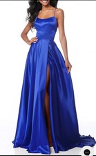 Abito da ballo in raso blu