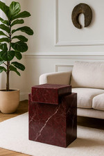 Tavolo Laterale In Marmo Rosso