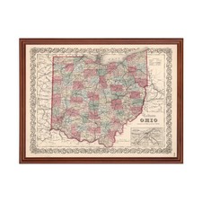 Vecchia mappa dell'Ohio 1861 -