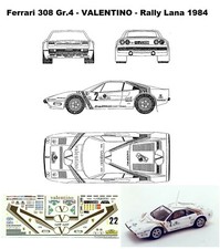 FERRARI 308 Gr.4 - VALENTINO - Rally LANA  1984 -  DECAL 1/24