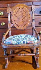 ANTIQUE CHILD'S ROCKING CHAIR SIGNED GARDNER