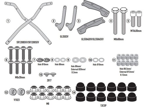 Kit attacco givi sr1200 per - attacco,
