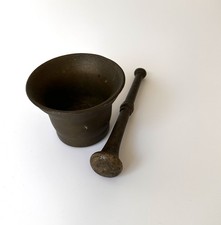 Mortaio antico in bronzo con pestello – fine ‘800 / inizio ‘900