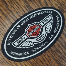 Patch Harley Davidson vintage 100 anni anniversario 1903-2003 nuova senza etichette mai usata come nuova.