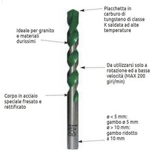 Punta per trapano STELLA BIANCA 12mmx120mm fai da te GRANITO