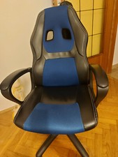 SGP Gaming Station Poltrona Racing, Pelle Sintetica, Blu