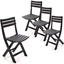 4 Sedie da Giardino Richiudibile Pieghevole senza Braccioli - Antracite BIRK4739
