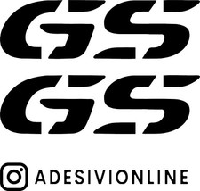 Adesivo Pretagliato  Coppia Scritta Logo GS BMW ?️